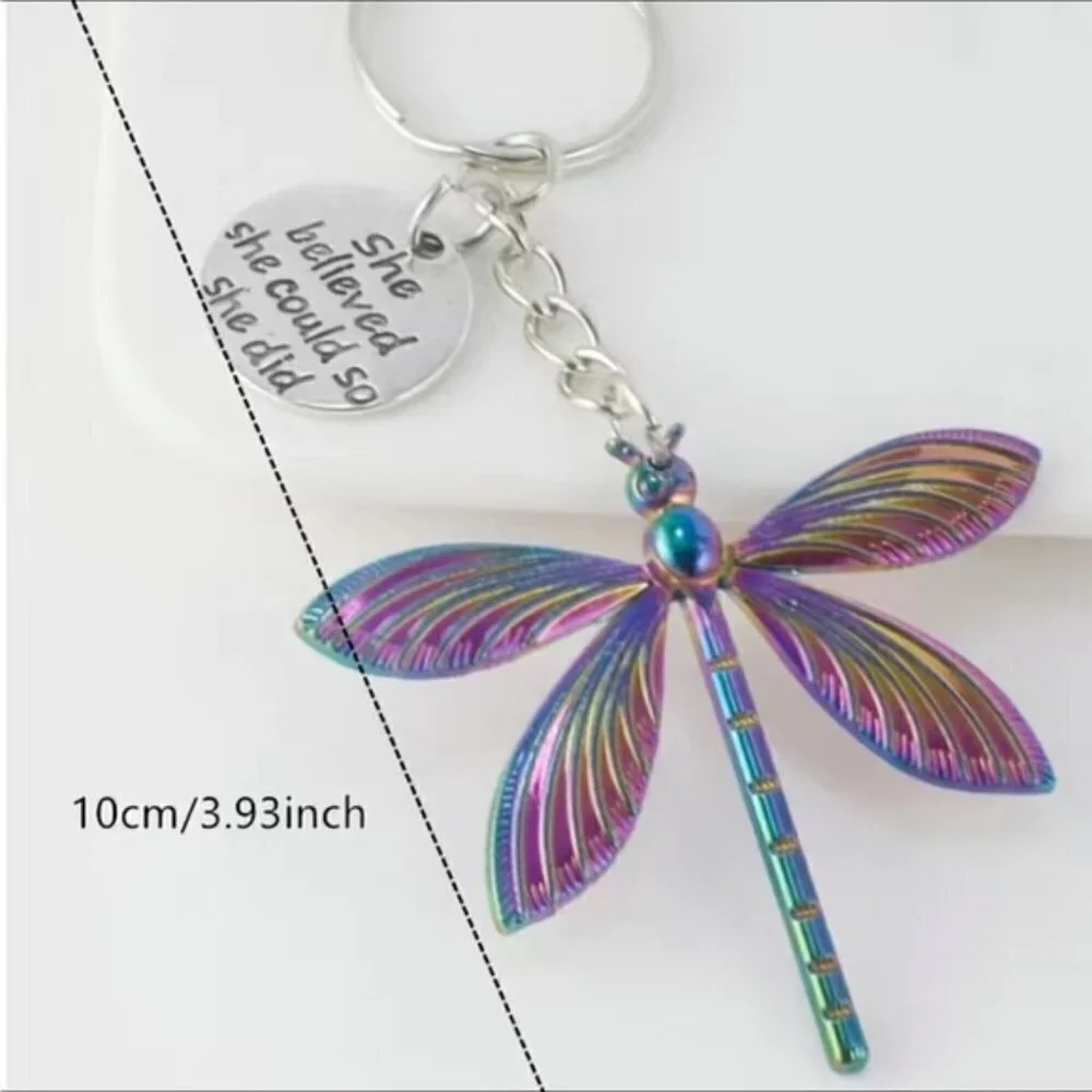 Dragonfly  Keychain Charm Pendant Backpack Bag Charm Velvet Gift Pouch 2 Pieces